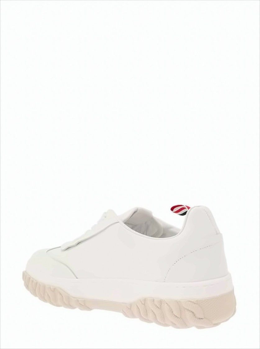 Thom Browne Low-Top Sneakers With Smooth Calfskin Upper And Textured Sole