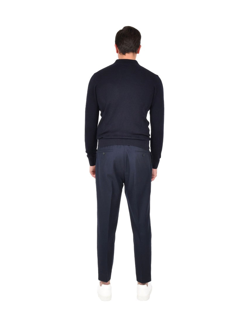 Boglioli Oversized Chevron Pattern Wool Polo Shirt