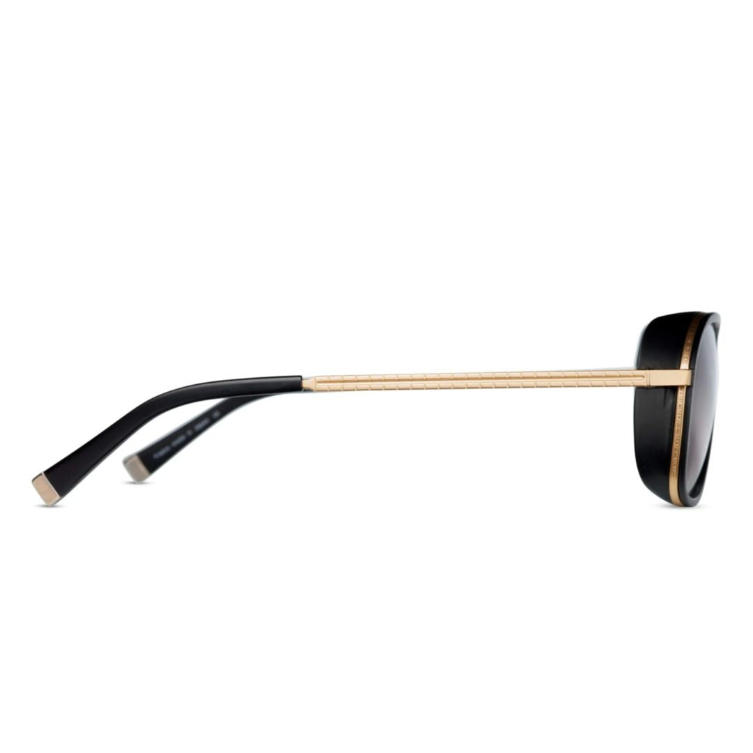 Matsuda M3023 Square Frame Sunglasses With Gold Accents