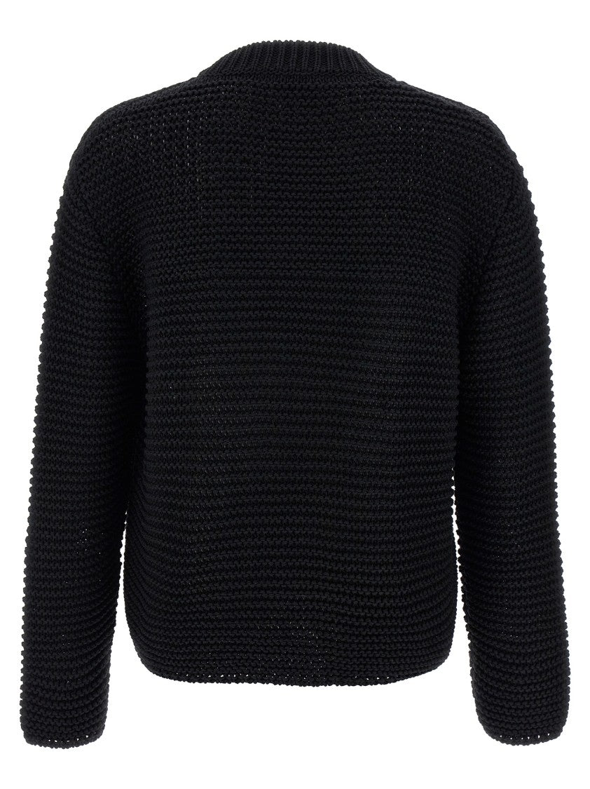 Mcqueen Textured Cotton Sweater With Inlaid Logo