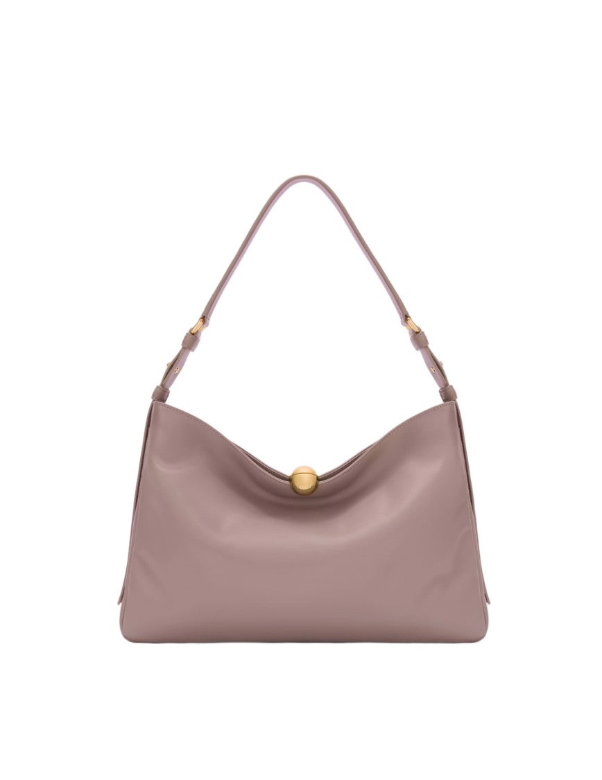 Furla Sfera Soft L Leather Shoulder Bag, Dove Grey