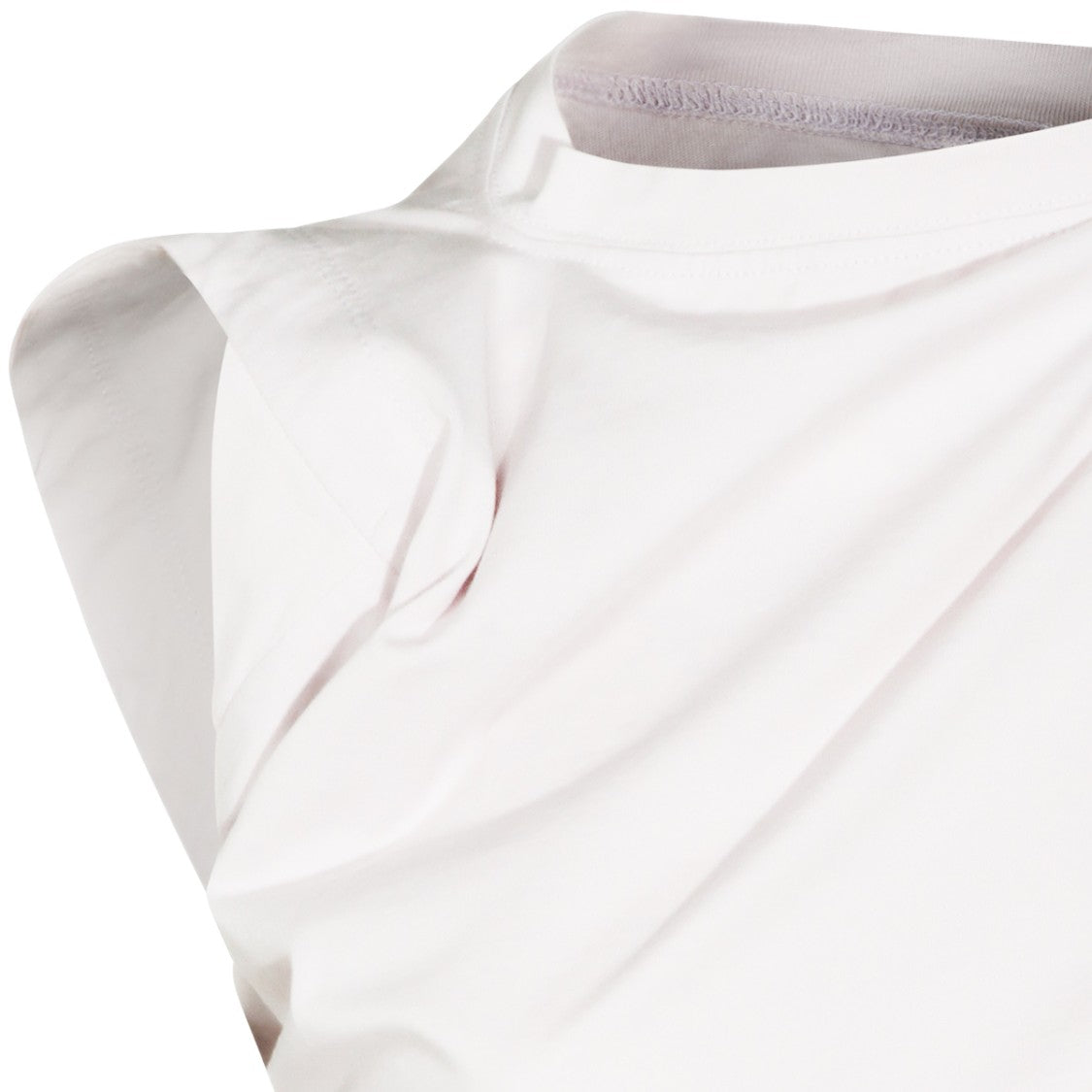 Vivienne Westwood Asymmetrical White Cotton Top With Orb Logo Patch
