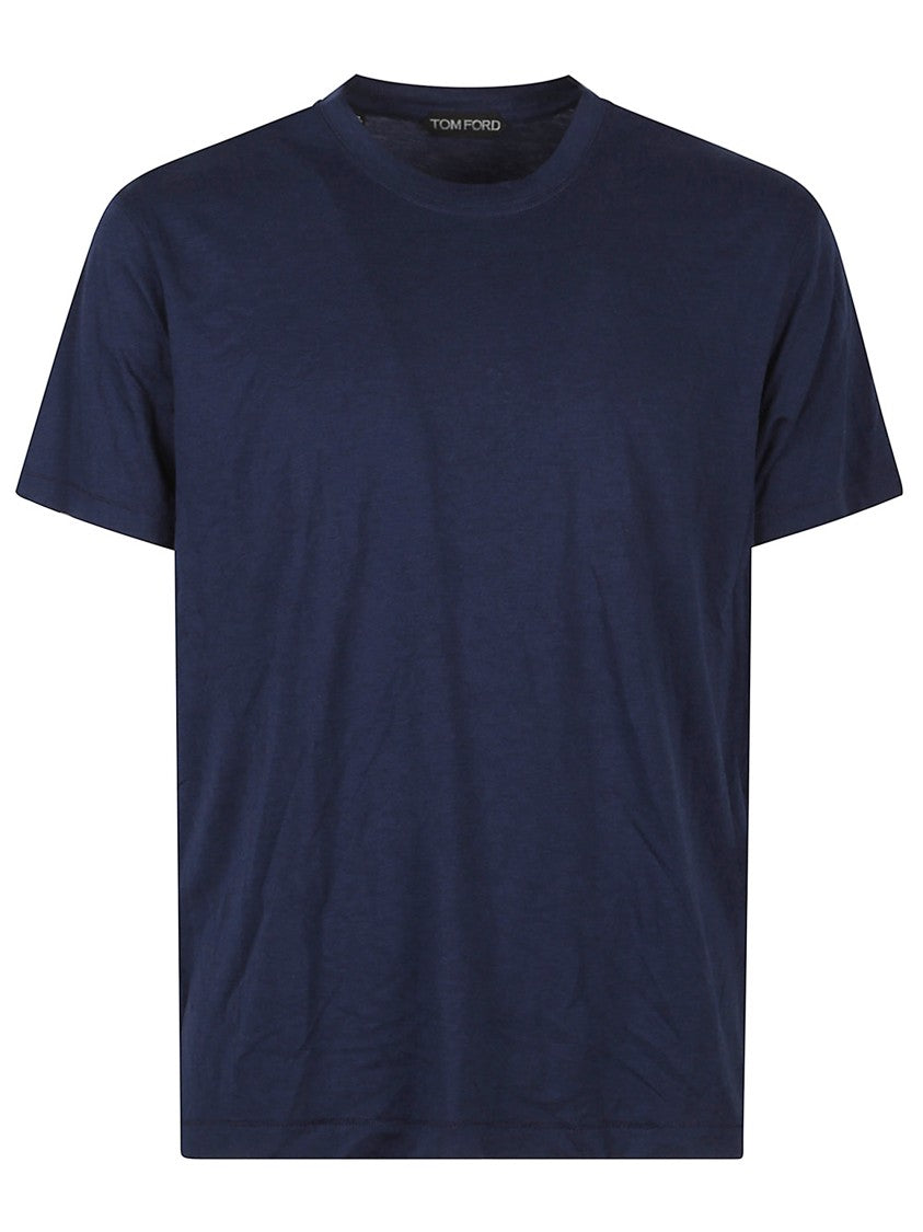 Tom Ford Classic Crew Neck Cotton T-Shirt With Straight Hem