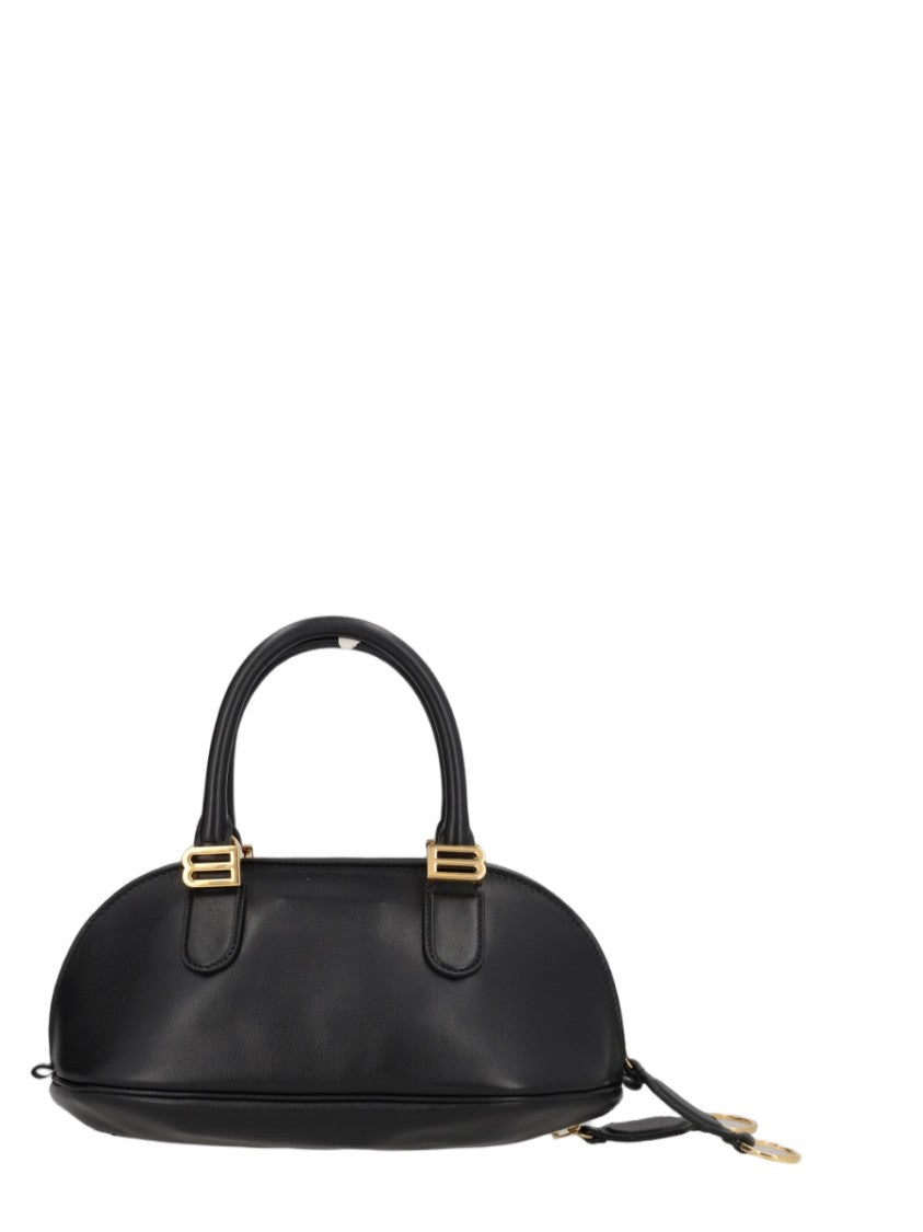Balenciaga Rounded Bowling Mini Handbag With Dual Carrying Options