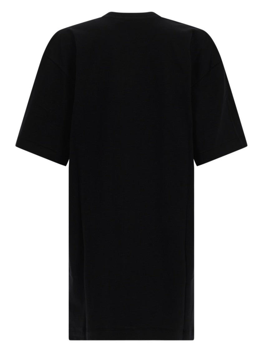 Msgm White Floral Embroidered T-Shirt Dress