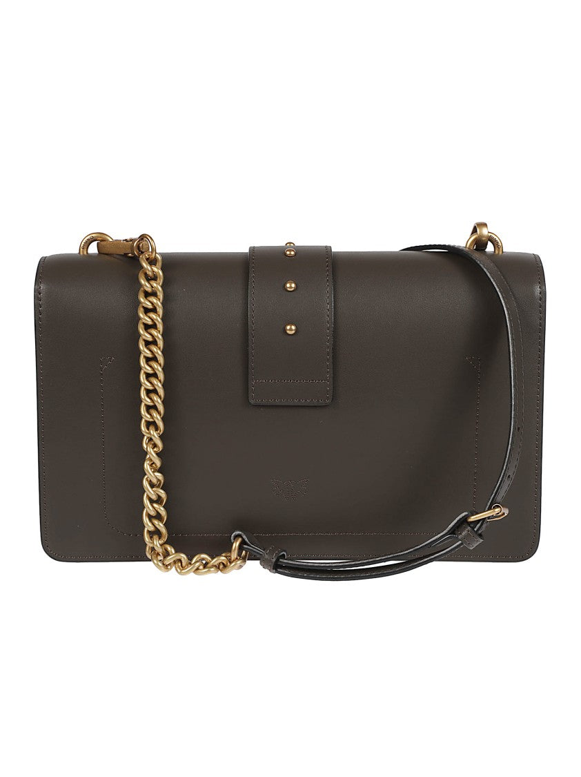 Pinko Love One Classic Rectangular Leather Shoulder Bag