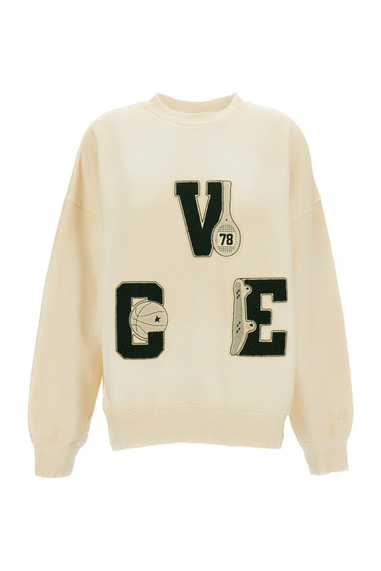 Golden Goose Boxy Fit Crewneck Sweatshirt With Vintage Treatment