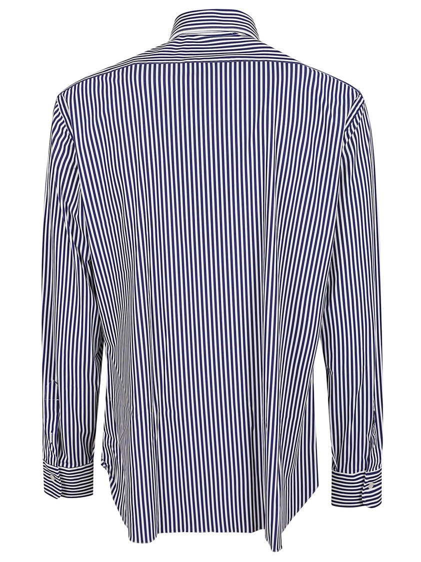 Barba Napoli Striped Stretch Shirt With Classic Collar And Button Closure