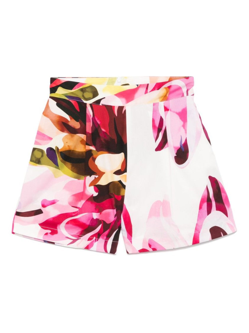 Amotea Abstract Floral Shorts With Tailored Fit