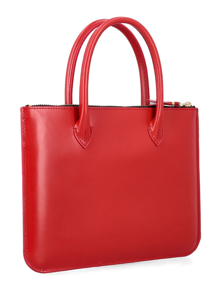 Comme Des Garçons Compact Black Smooth Leather Tote