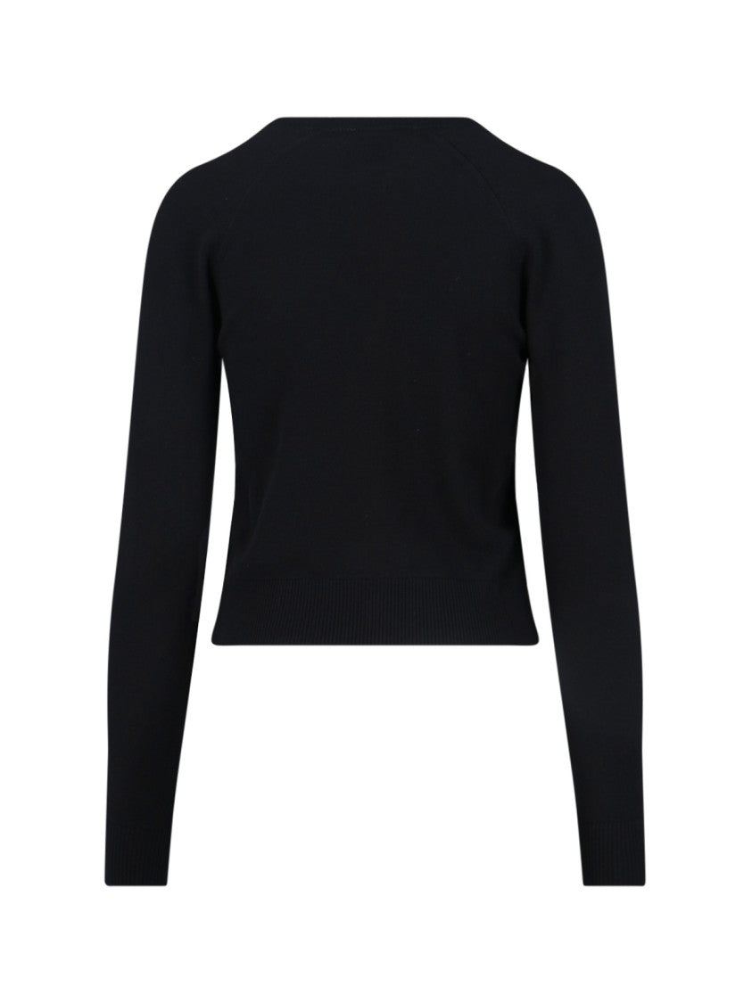 Patou Classic Black Sweater With Round Neckline And Cozy Fit