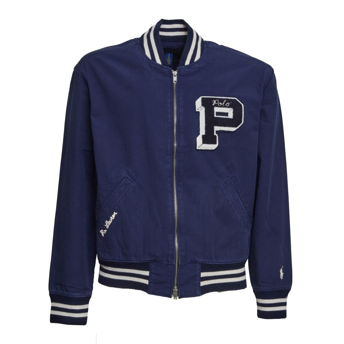 Polo Ralph Lauren Embroidered Canvas Ribbed Bomber Jacket