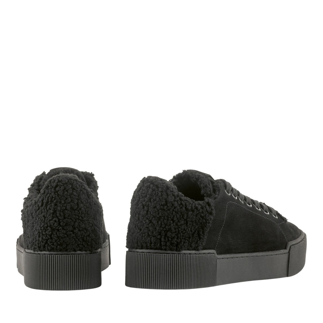 Högl Black Fluffy Nubuck Wedge Sneakers