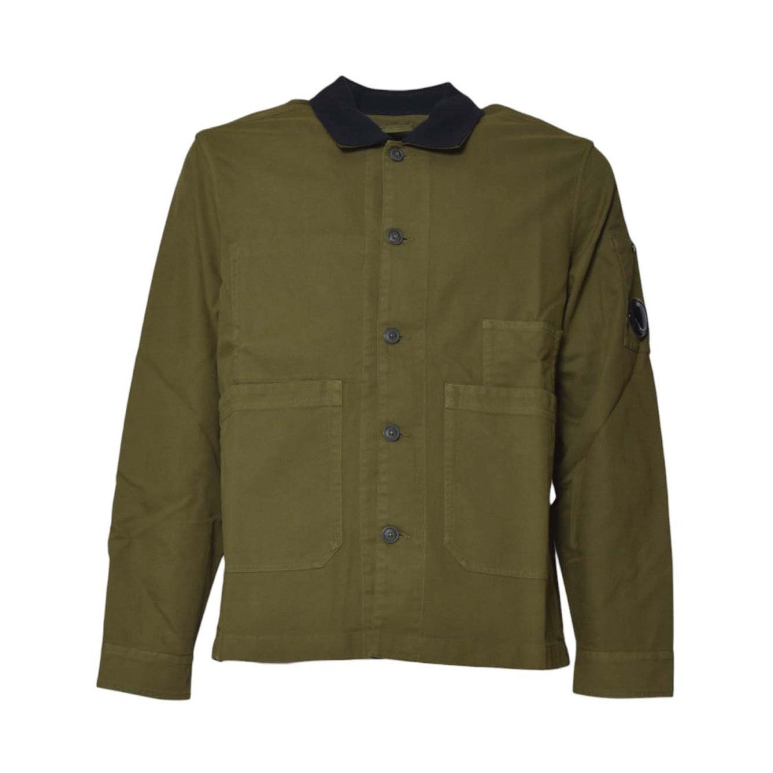 C.P. Company Structured Olive Green Jacket With Contrast Collar