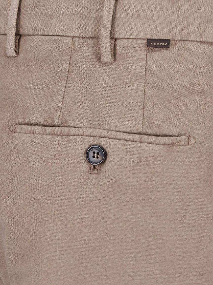 Incotex Tailored Straight Leg Trousers With Buttoned Welt Pockets