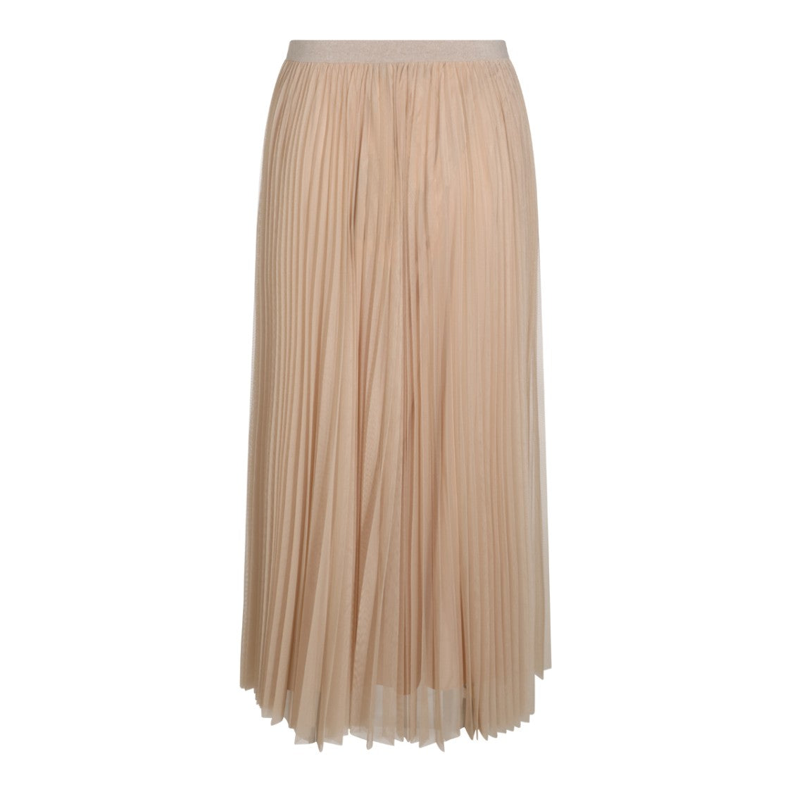 Fabiana Filippi Airy Sheer Overlay Pleated Midi Skirt