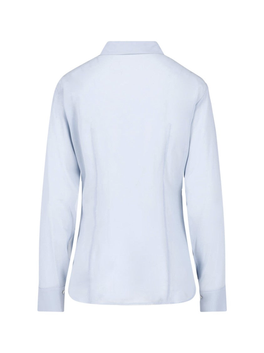 Auralee Light Blue Silk Georgette Blouse