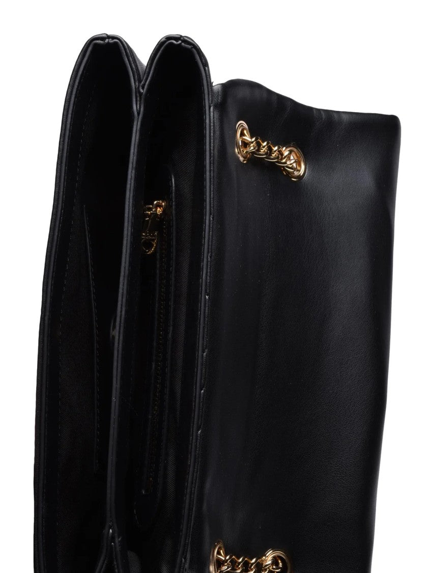 Love Moschino Black Polyurethane Quilted Shoulder Bag