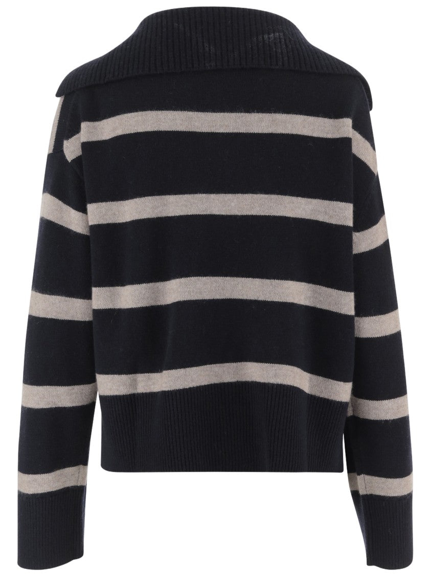 Allude Wool And Cashmere Striped Sweater