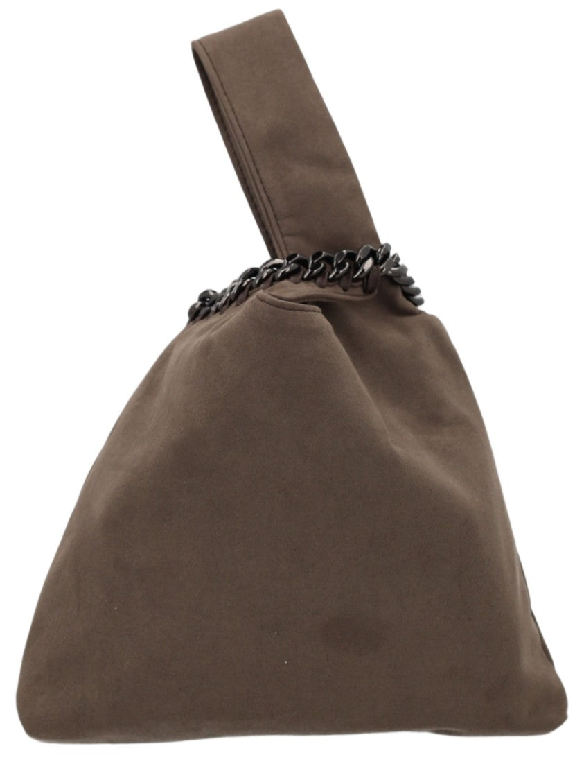 Stella Mccartney Soft Slouchy Handbag With Triangular Silhouette And Chunky Chain Detail