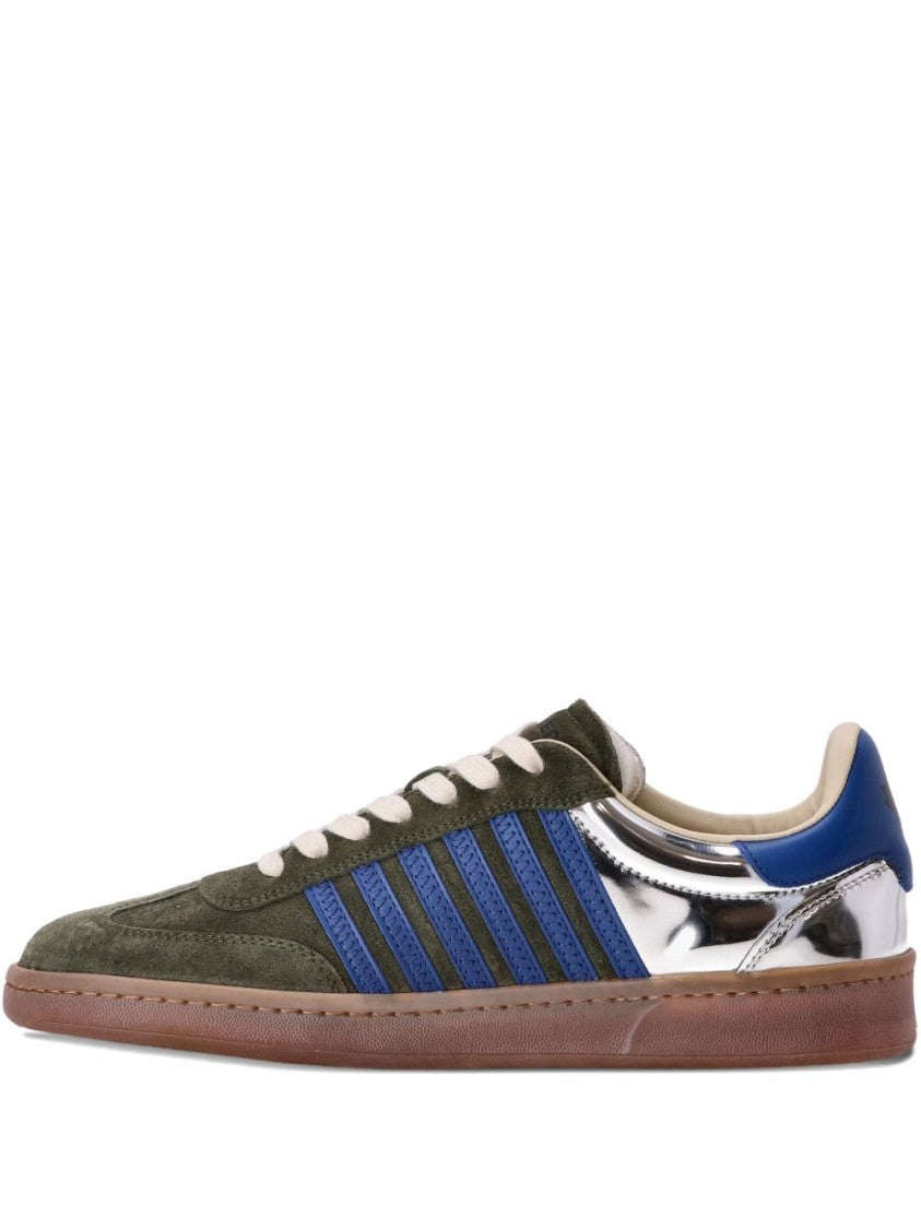 Dsquared2 Multicolour Olive Green Striped Lace Sneakers