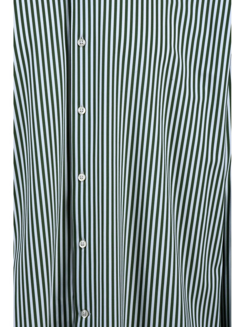 Ghirardelli Next White Green Striped Stretch Shirt