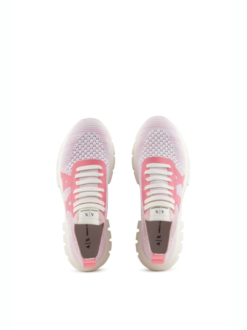 Armani Exchange White Fuchia Sneaker