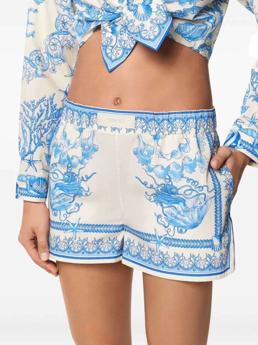 Versace Baroque Underwater Print Bermuda Shorts