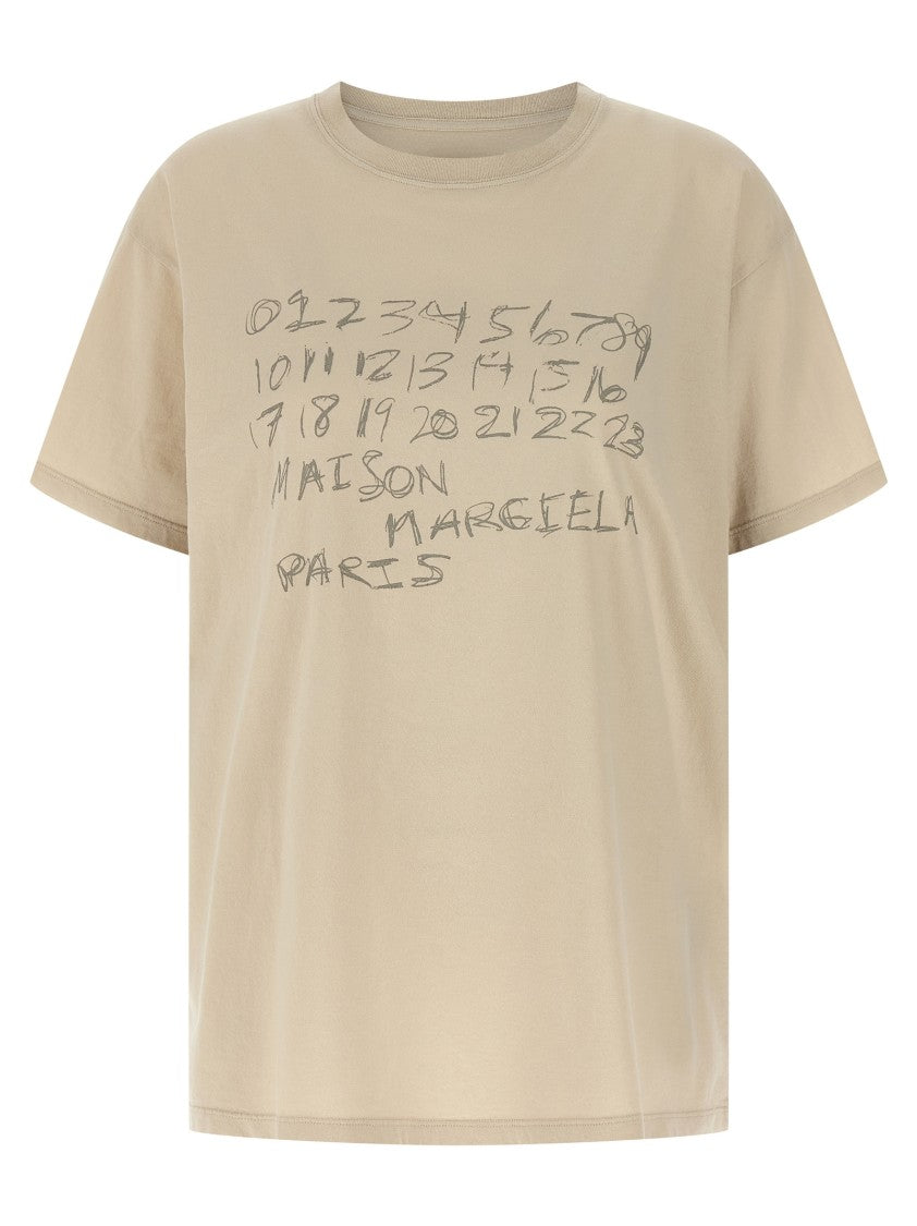 Maison Margiela Relaxed Fit Cotton T-Shirt With Handwritten Logo Print