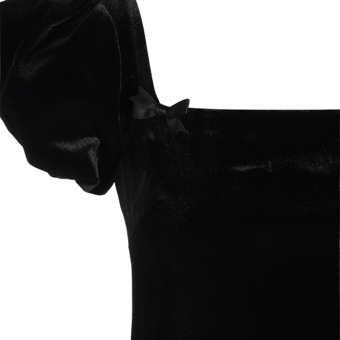 Self-Portrait Fitted Square Neck Puffed Sleeve Midi Dress