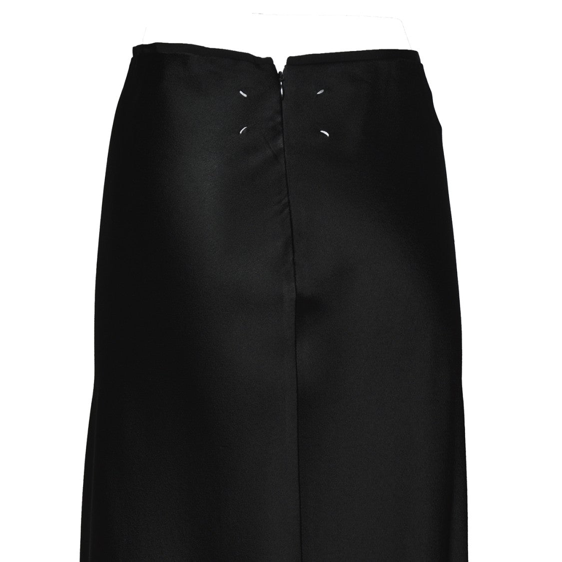 Maison Margiela Black Viscose Satin Long Skirt