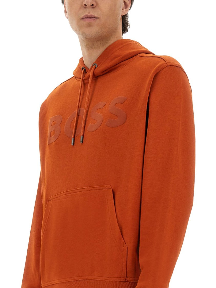 Boss Burnt Orange Relaxed-Fit Hoodie