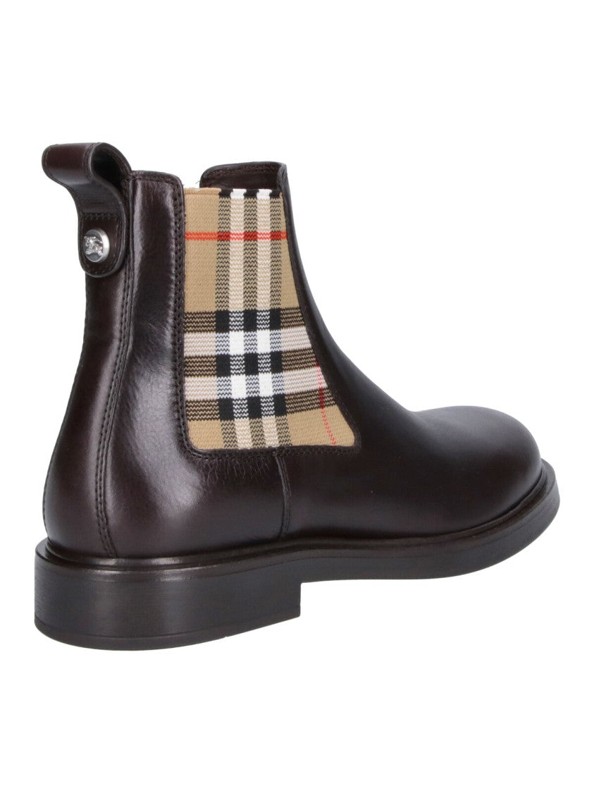 Burberry Brown Calf Leather Pembroke Boots