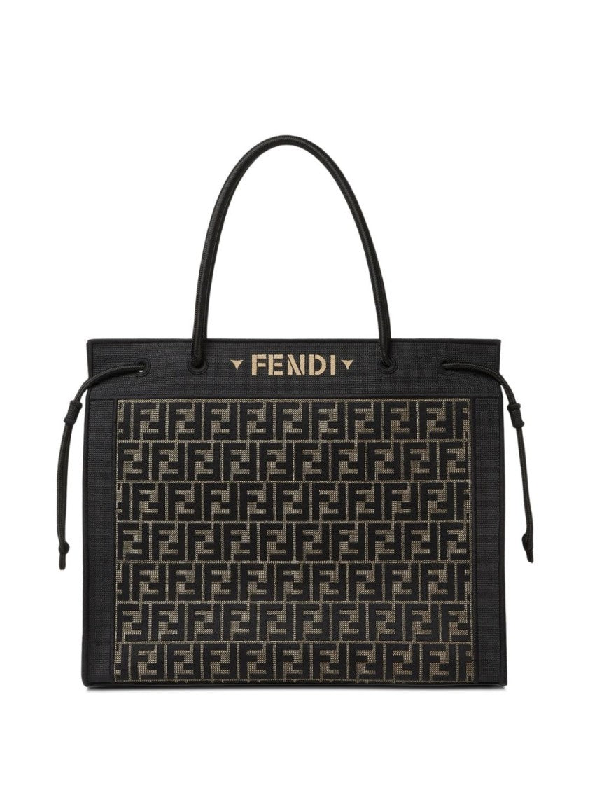 Fendi Structured Tote Bag With Signature Monogram Pattern
