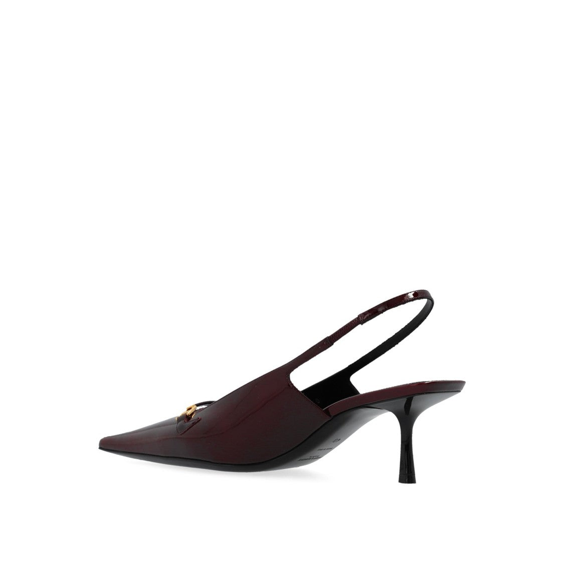 Saint Laurent Patent Leather Slingback Pumps With Gold-Tone Hardware