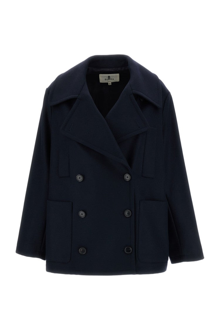 Barena Blue Jack Double-Breasted Wool-Mohair Peacoat