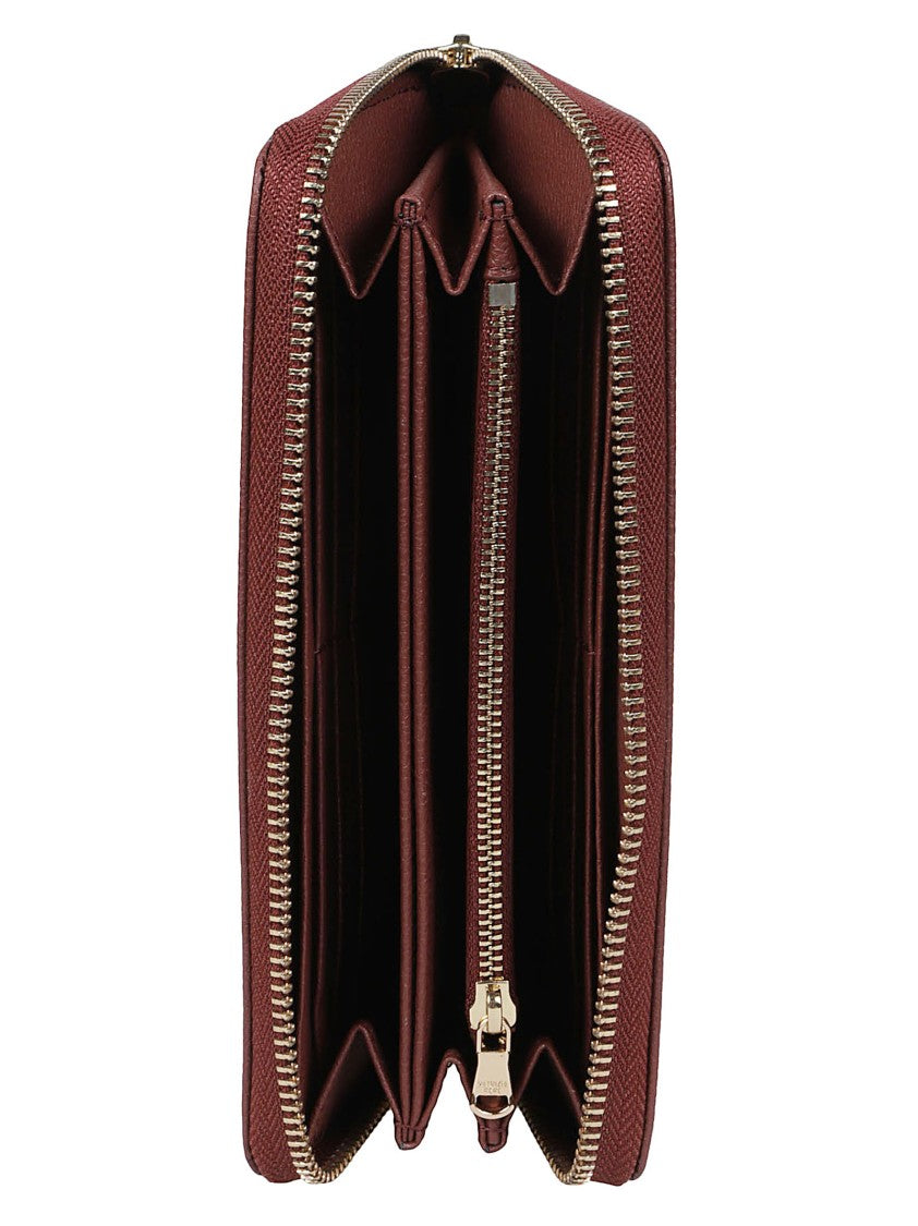Patrizia Pepe Textured Calf Leather Zip-Around Continental Wallet