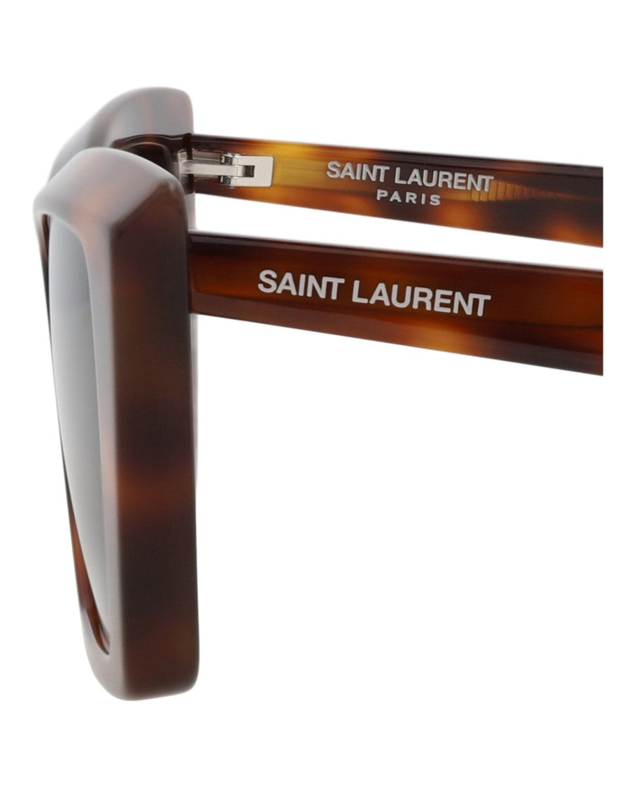 Saint Laurent Cat Eye Frame Sunglasses In Tortoiseshell Recycled Acetate