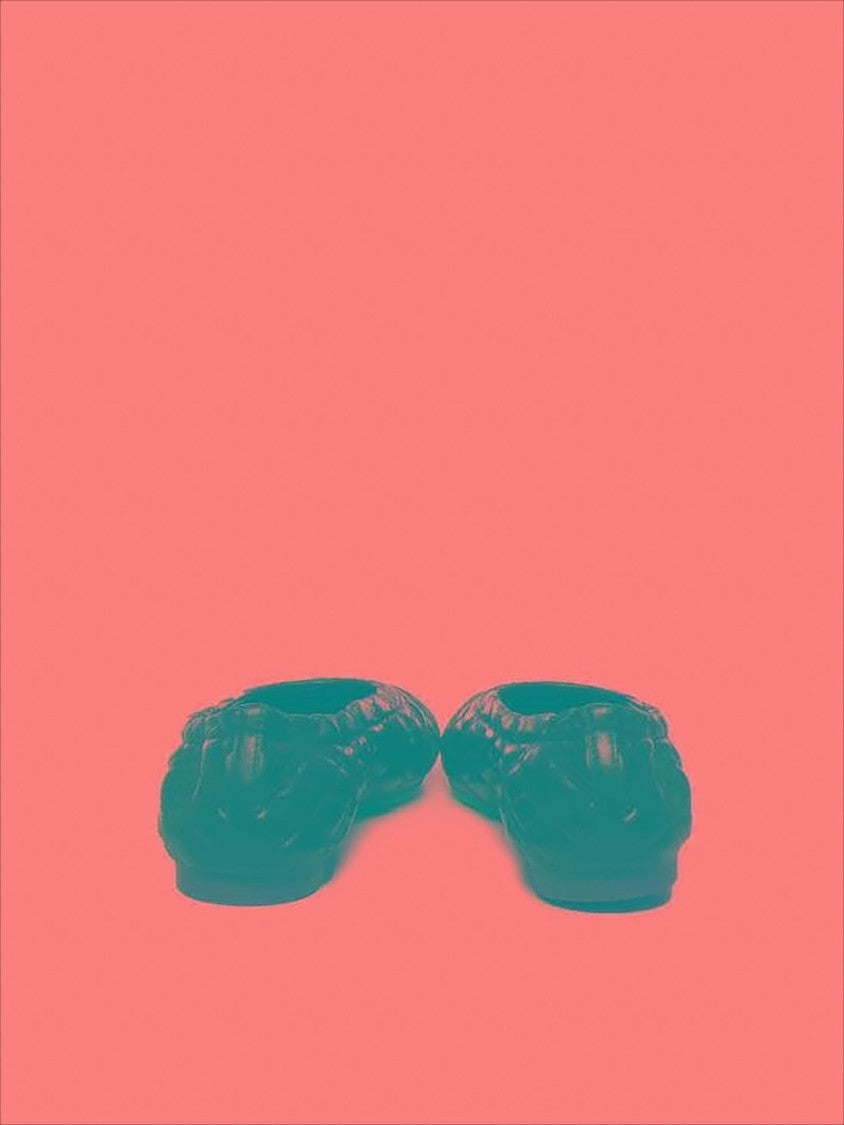 Burberry Quilted Lambskin Leather Flat Shoes With Silhouette