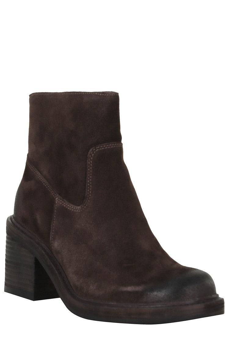 Ash Dark Brown Suede Velour Ankle Boots