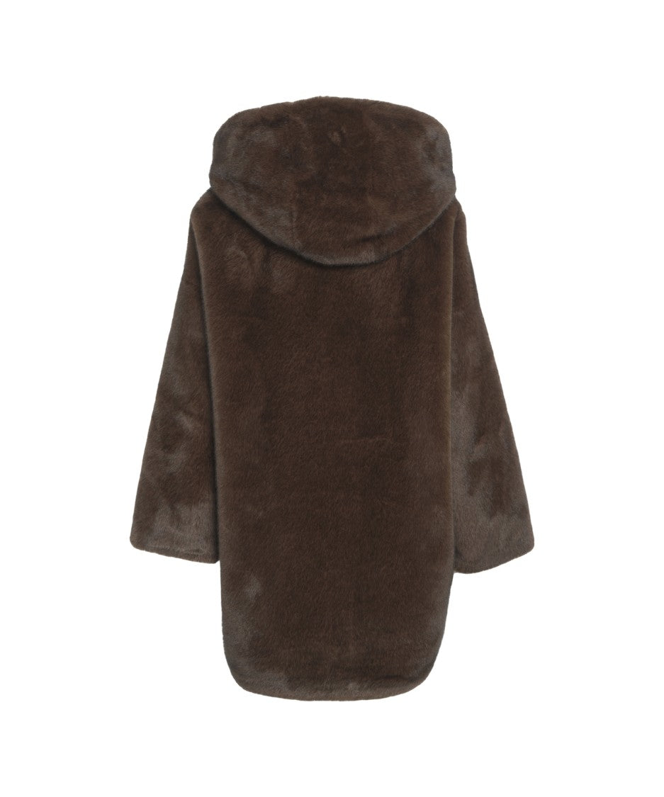 Bully Short Faux Fur Coat With Integrated Hood