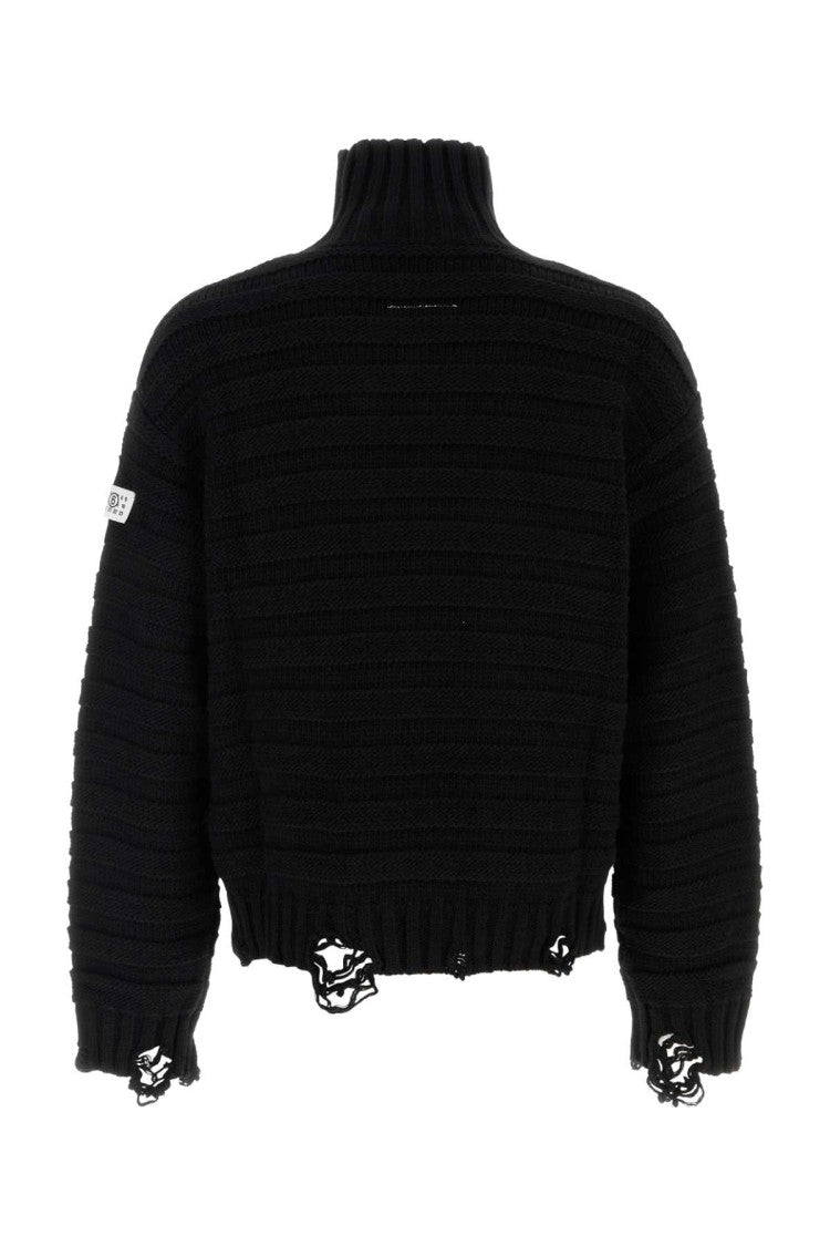 Mm6 By Maison Margiela Black Wool And Acrylic Sweater