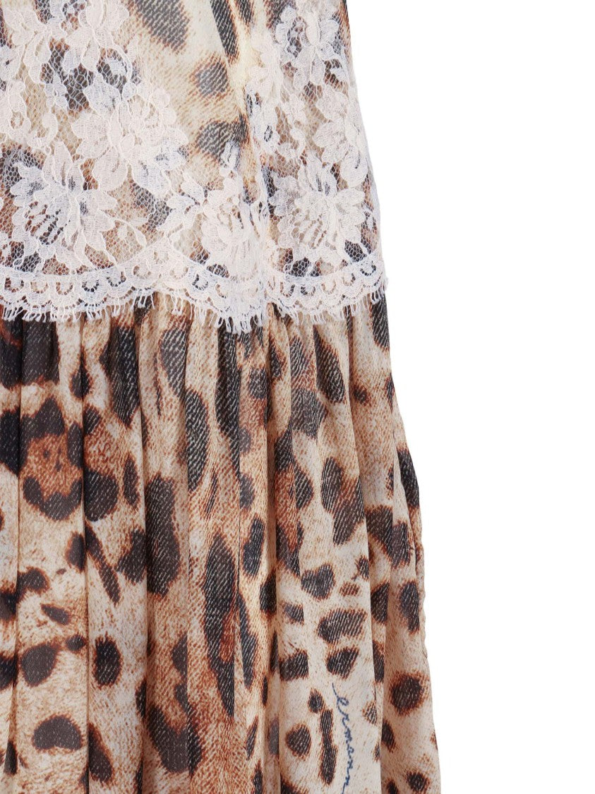 Ermanno Scervino Leopard Print Lace Mini Dress