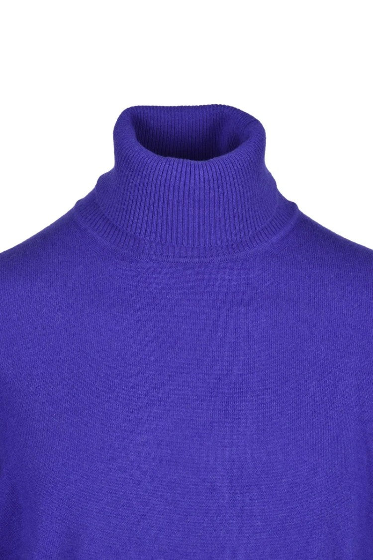 Kangra Purple Wool Cashmere Turtleneck