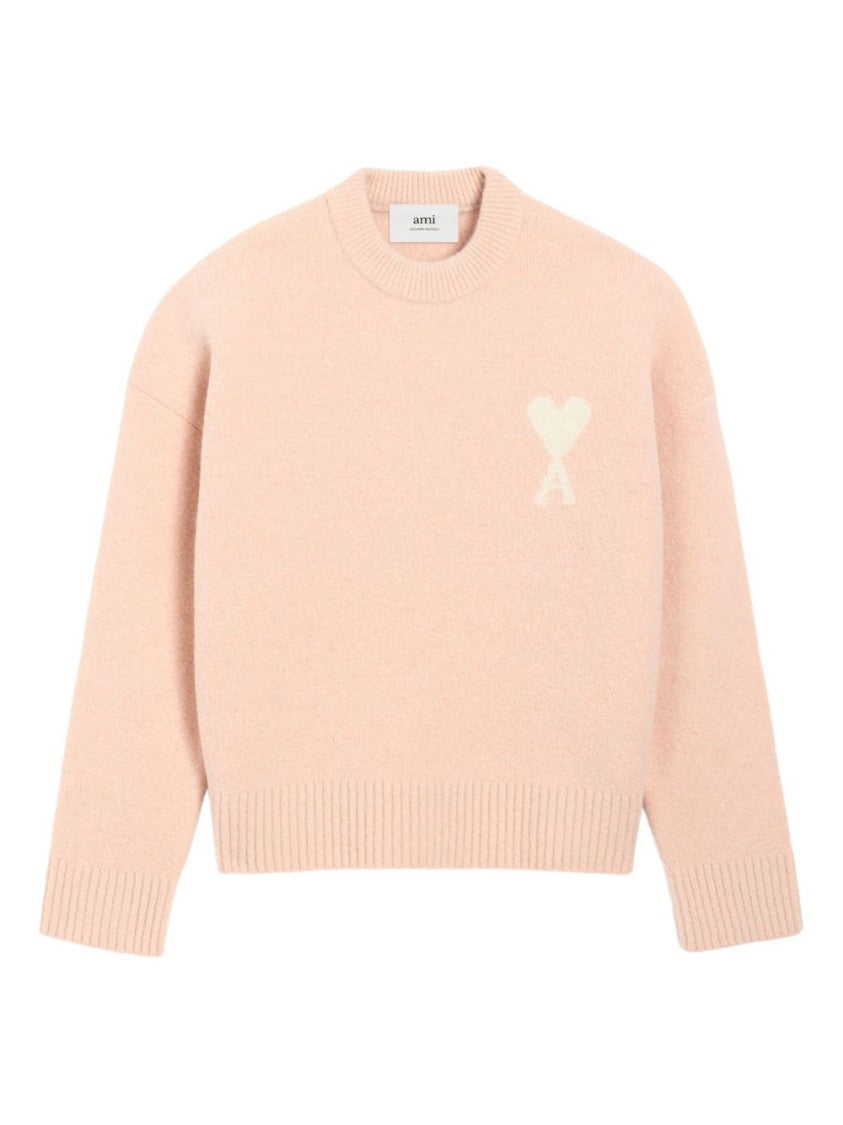 Ami Alpaca And Wool Sweater With Logo