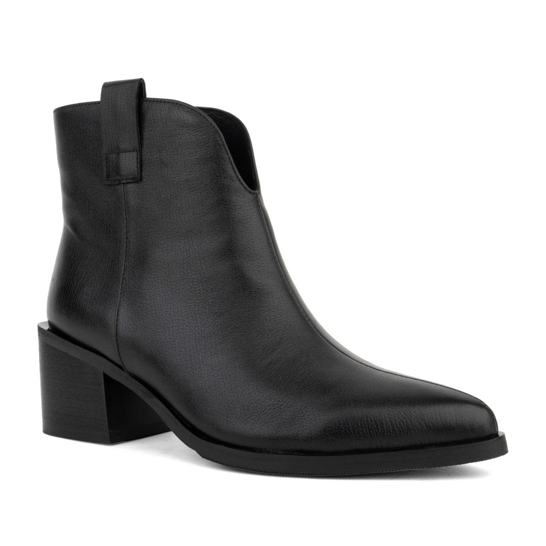 Linda Baumann Black Smooth Leather Sturdy Block Heel Ankle Boots