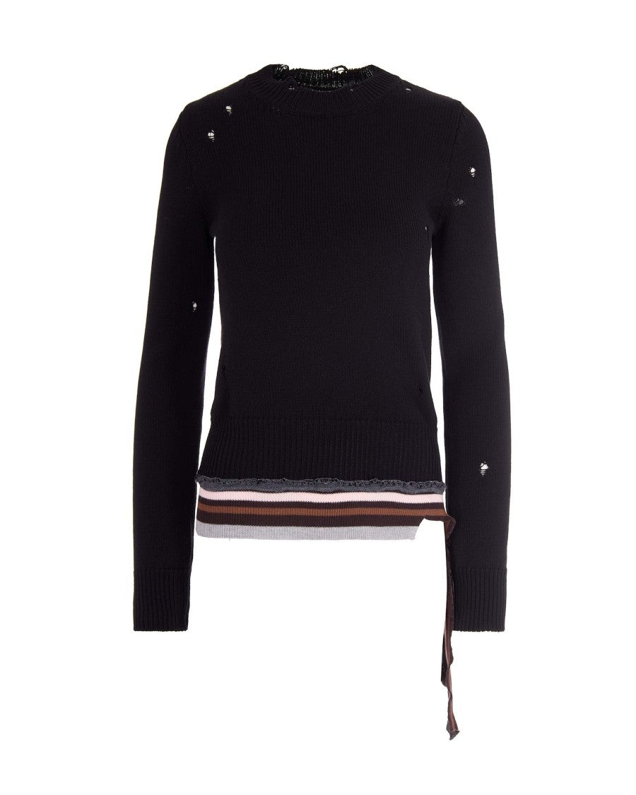 Mm6 By Maison Margiela Destroyed Ribbed Sweater