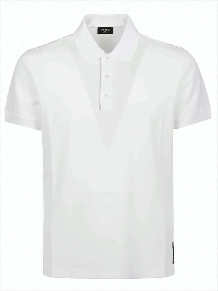 Fendi Minimalist White Polo Shirt With Traditional Collar