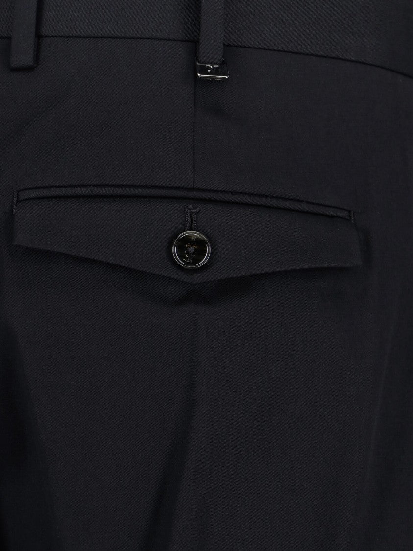 Pt Torino Tailored Black Trousers With Straight Leg Silhouette