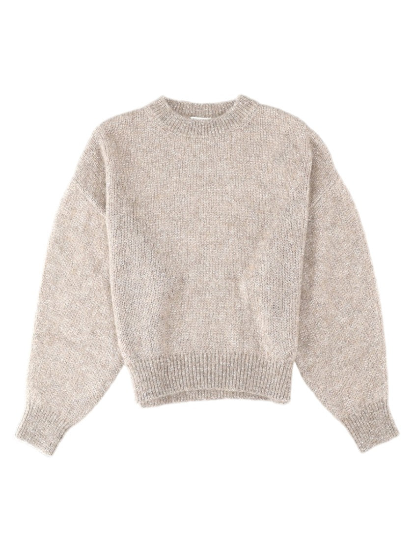 Brunello Cucinelli Dove Voluminous-Sleeve Cropped Mohair-Blend Sweater
